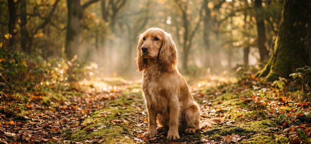 Un perro tranquilo observando a otros perros desde la distancia