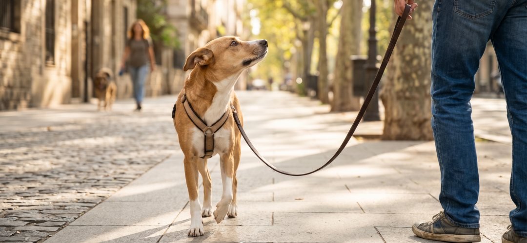 Cómo entrenar a un perro reactivo en los paseos